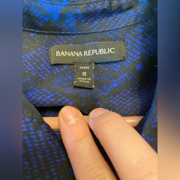 BANANA REPUBLIC Blue Snake Print Maxi Shirtdress - Picture 8 of 8